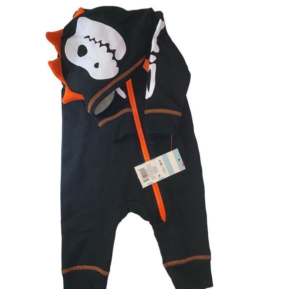 Cat & Jack Dinosaur One Piece Hoodie 0-3mo - Picture 6 of 8